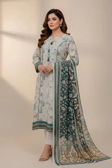 3PC Printed stitched Karandi Suit KKR-3597 - Embroidered - KHAS STORES US -
